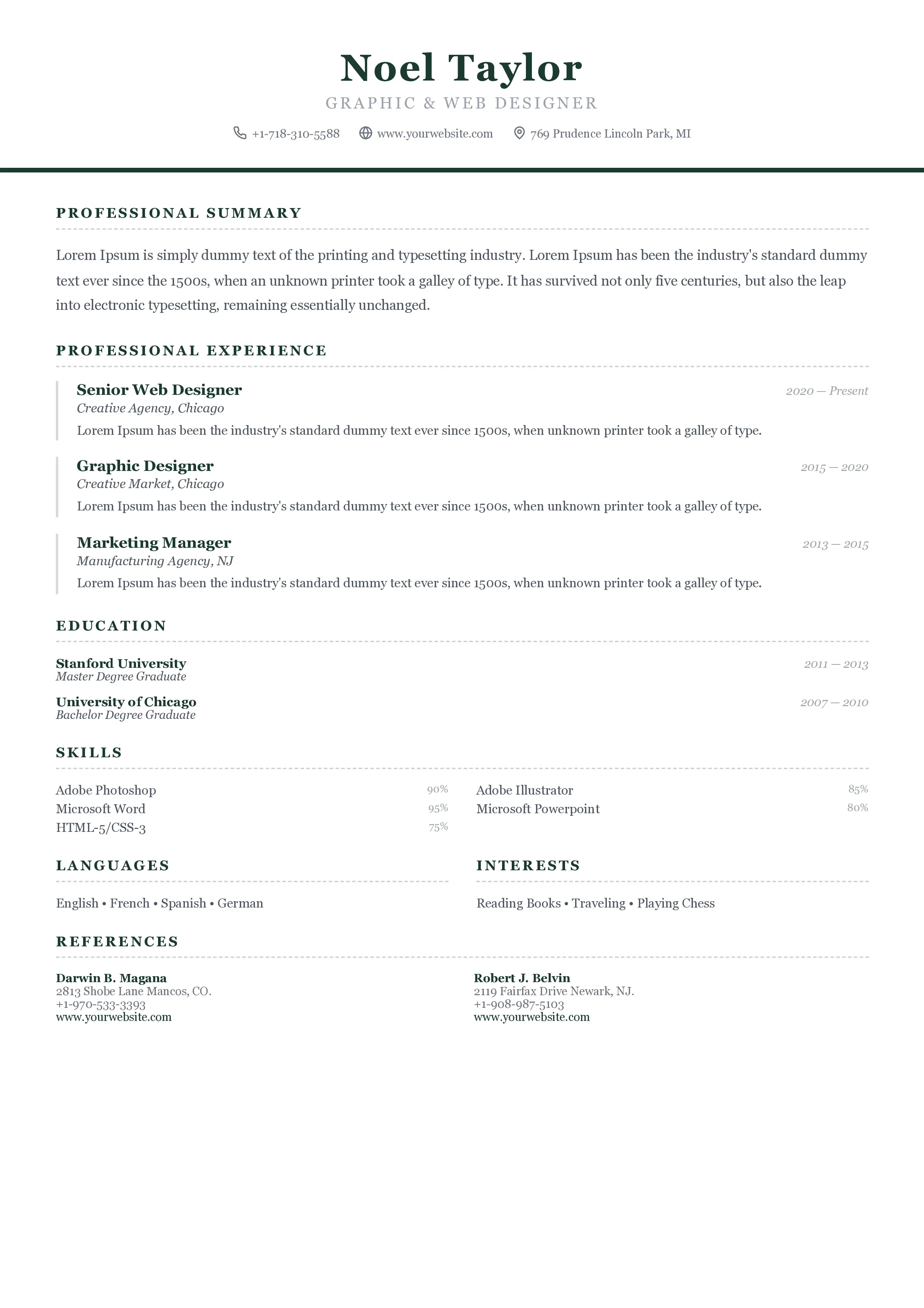 Resume Template - Classic