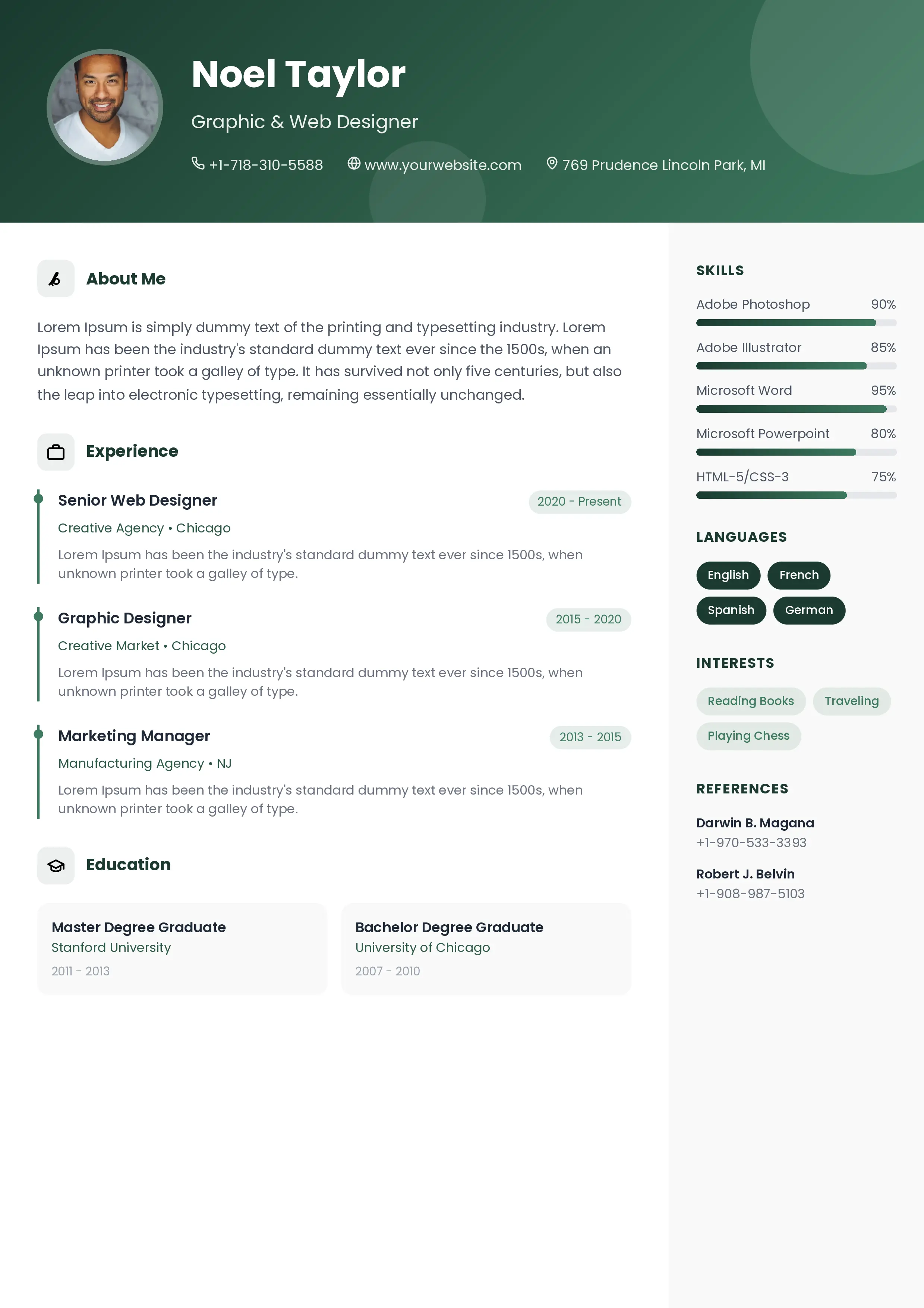 Creative template preview