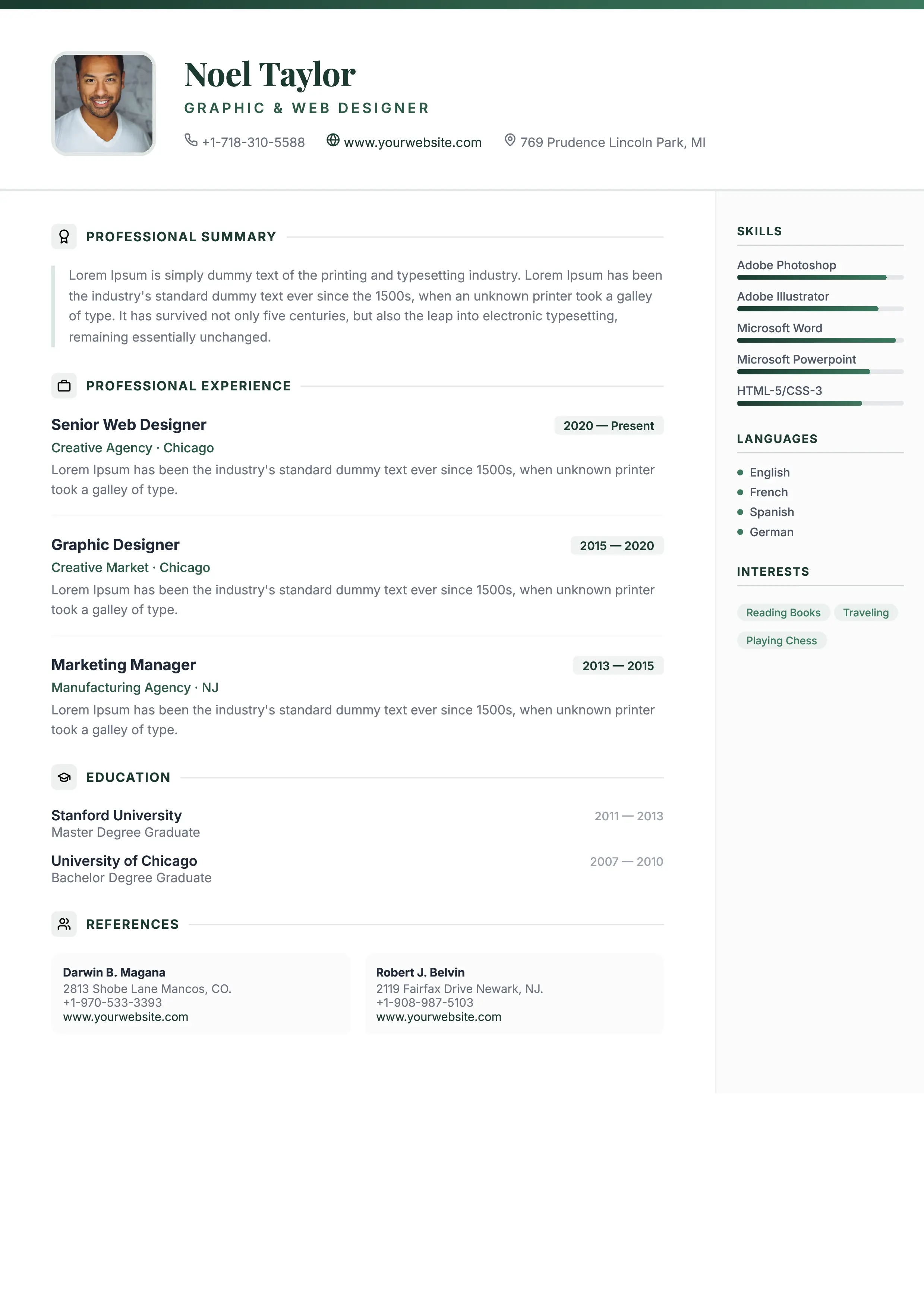 Executive template preview