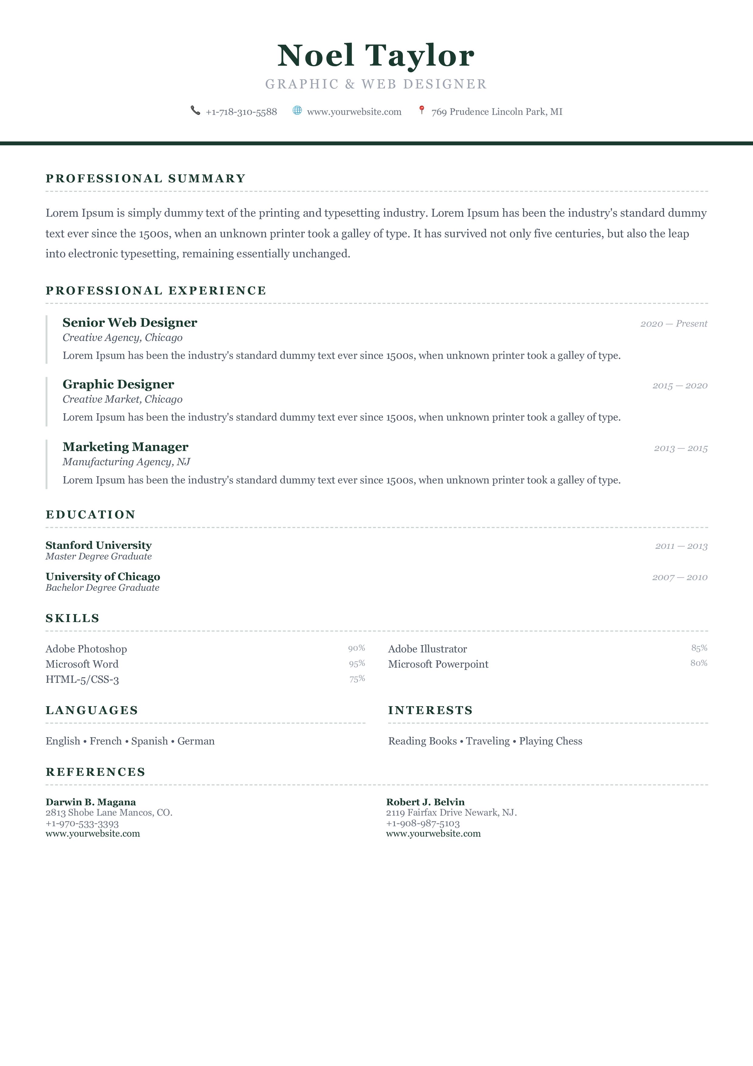 Resume Template - Modern