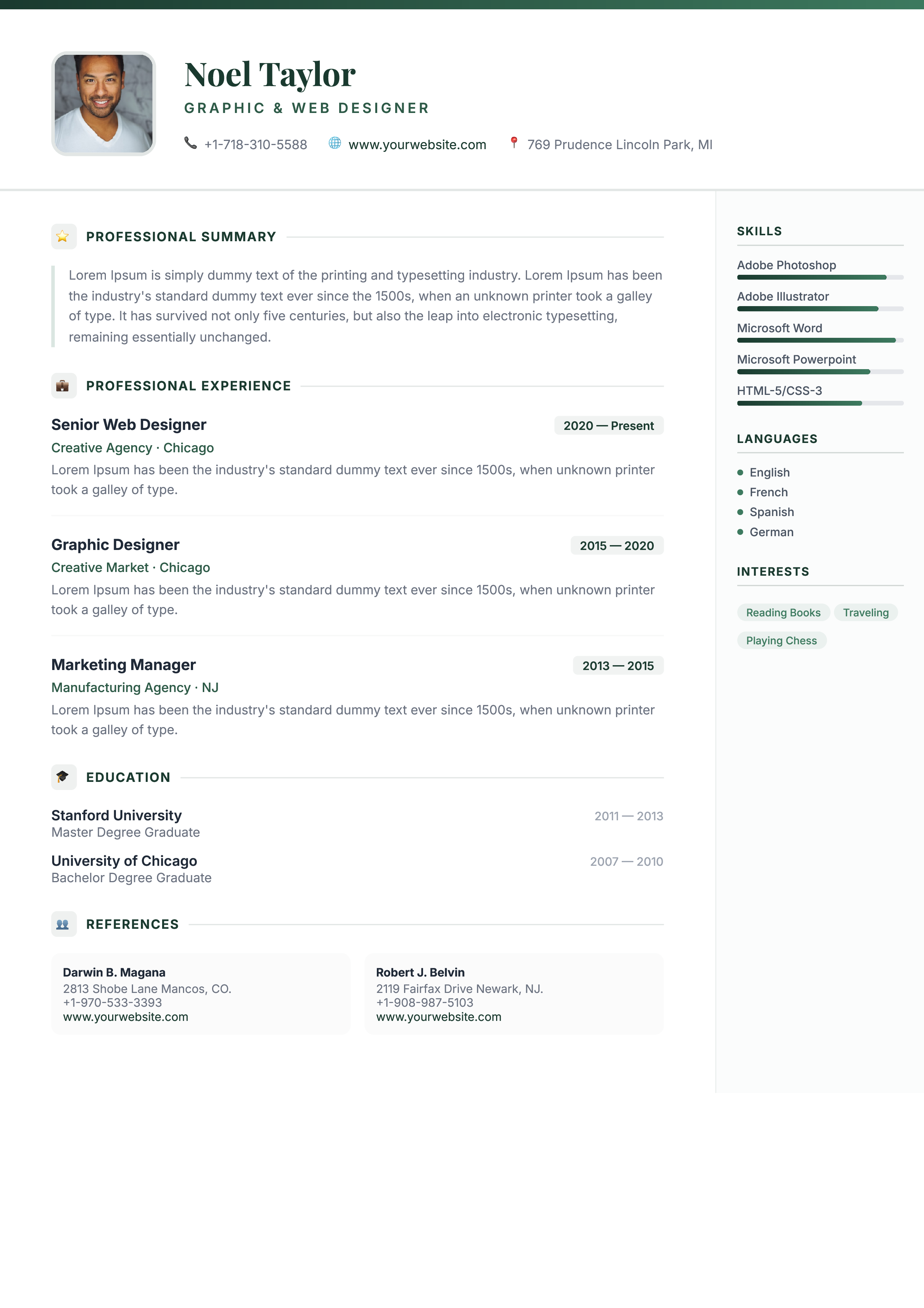 Executive template preview