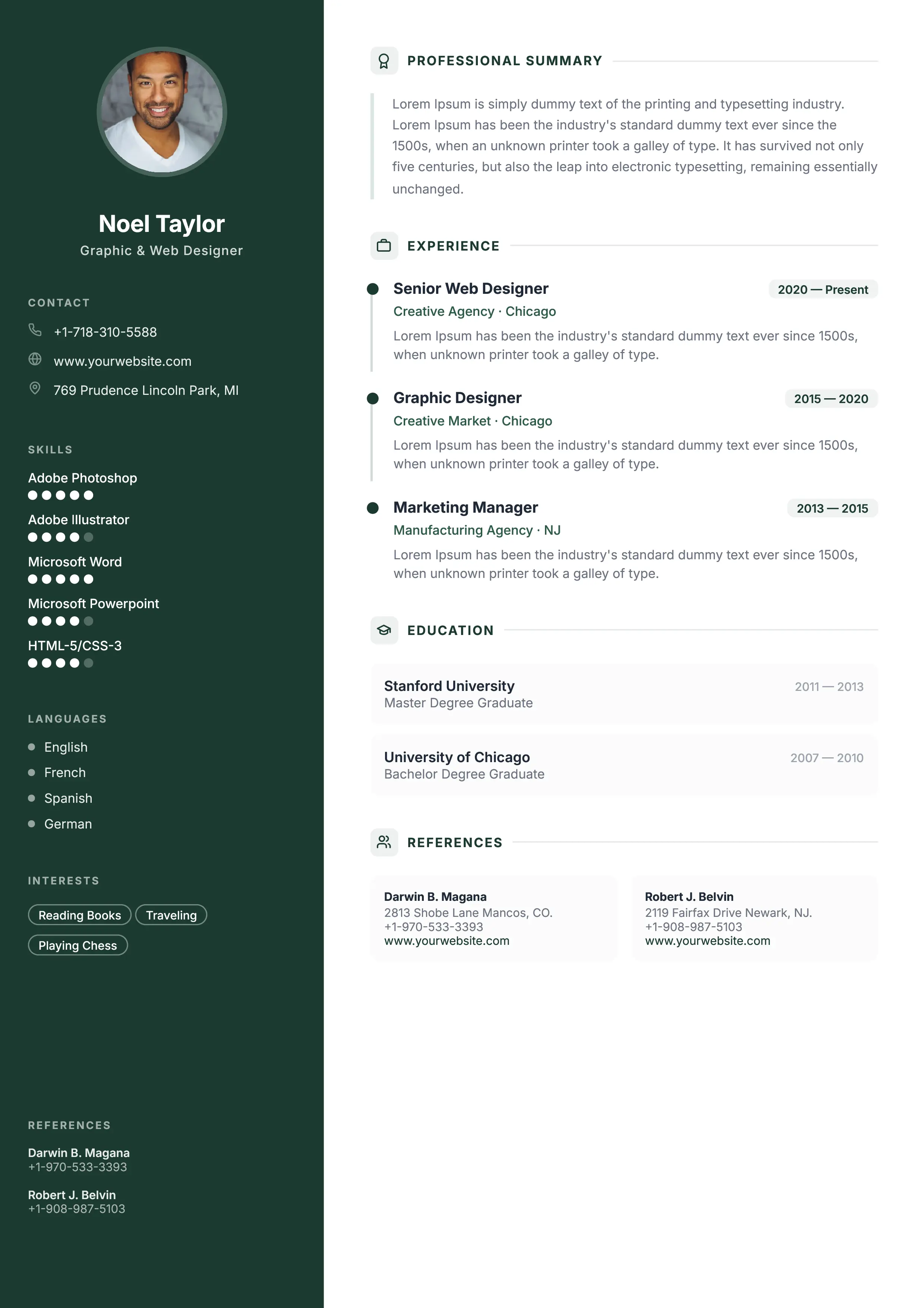 Sidebar template preview